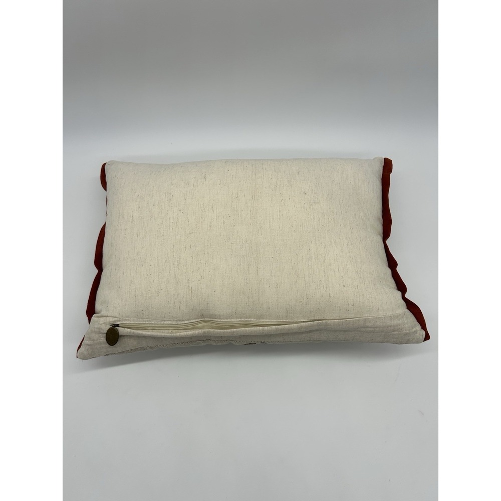 Pier 1 Imports Jacobean Floral Lumbar Pillow Beaded Embroidered Boho Velvet Trim - Picture 5 of 8